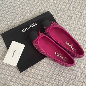 Worn Once Tweed Chanel Ballet Flats 38